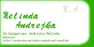 melinda andrejka business card